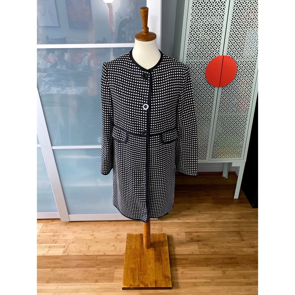 Max Studio Heart Print Jacquard Jacket